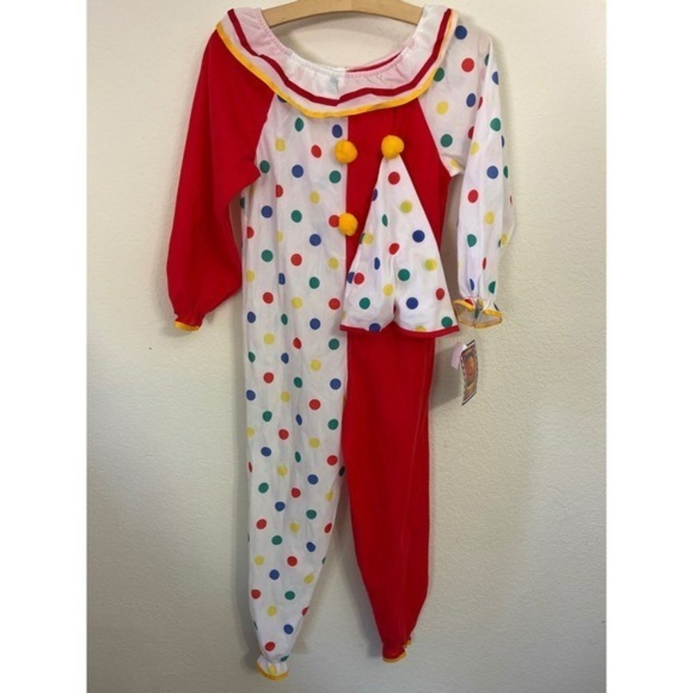Candlesticks Clown Costume Jumpsuit Polka Dot Red Halloween‎ 10 Kids Girls Boys